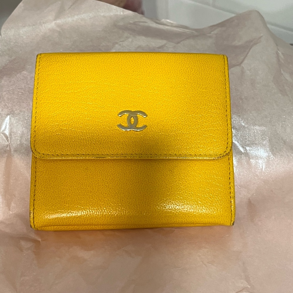 Chanel wallet in yellow